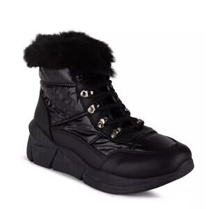 NWOT Wanted Women's Stardust lace-up Ankle Bootie w/ Fur trim  - Sz 9